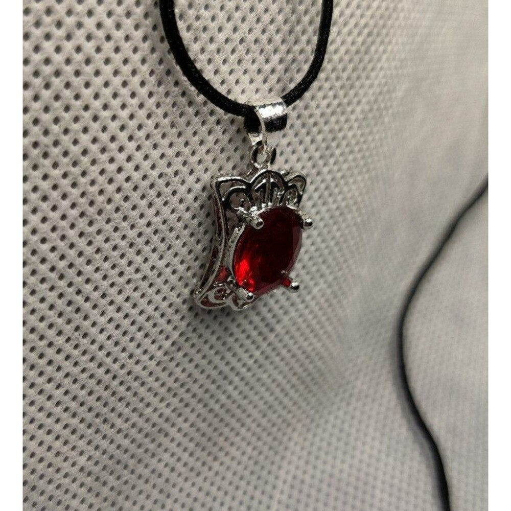 925 Red Rhinestone Pendant - Picture 2 of 4